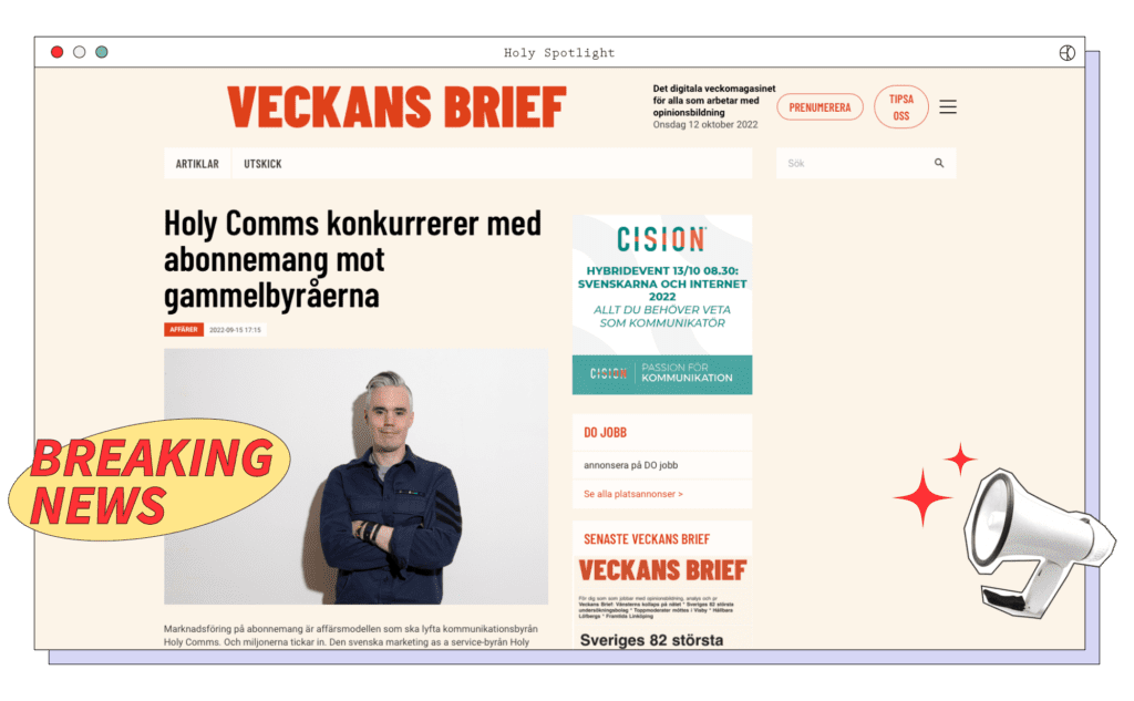 Fredrik Kruse Holy Comms kommunikationsbyrå Stockholm